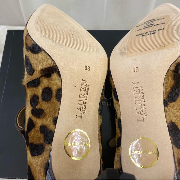 🆕 Ralph Lauren Gorgeous Hair Calf Leopard Print heels👠 - Picture 7 of 8